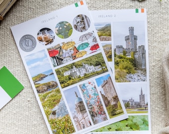 Ireland Stickers, Travel Stickers, Irish Stickers, Travel Journal Stickers,  Ireland Landmarks, Dublin Stickers