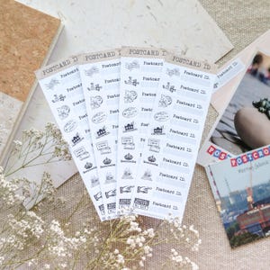 Vintage Postcrossing ID Stickers – Postcard ID Stickers for Snail Mail & Postcrossing – Happy Postcrossing Sticker for Postcards And Letters