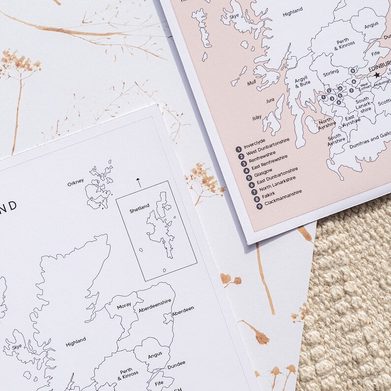 May include: A black and white outline map of Scotland with the names of the regions labeled. The map is divided into 8 regions, with the names of each region listed in a numbered list on the right side of the map. The map is on a white background.