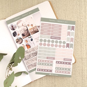 Wekelijkse stickerkit reisthema, planner wekelijkse lay-outstickers, Bullet Journal Kit voor beginners, stickers reisdagboek.