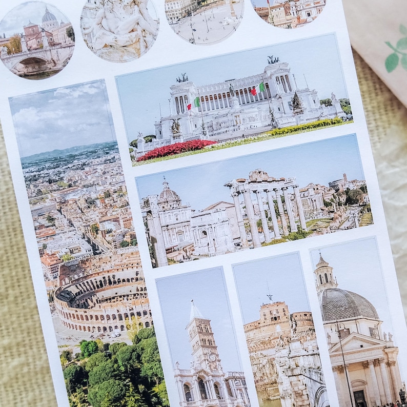 Rome Sticker Sheets – Italy Landmarks, Colosseum, Trevi Fountain ...