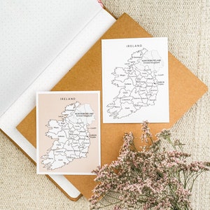 Irland Landkarte Aufkleber Irischer Reiseaufkleber Irland Landkarte für Reisetagebuch und Scrapbook Map Travel Tracker für Reiseliebhaber Geschenk