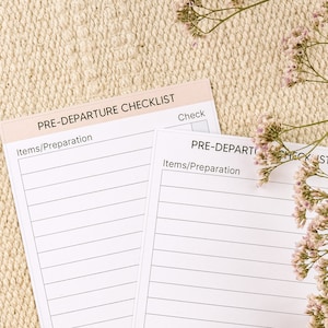 Sticker checklist voorafgaand aan de reis, checklist vakantie, checklist reisplanner, sticker paklijst, reisorganisatie, reisplanner