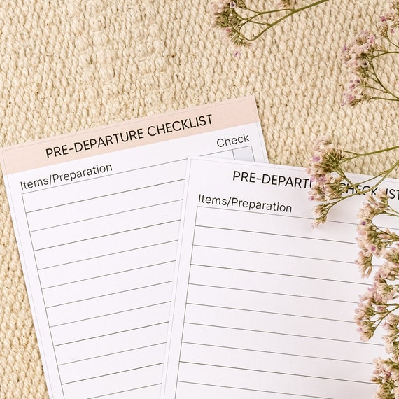 Pre-Trip Checklist Sticker, Vacation Checklist, Travel Planner Checklist, Packing List Sticker, Travel Organization, Trip Planner