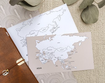 Asia Color In Map Sticker of Asia Travel Map Stickers For Tracking Places I've Been Map Sticker For Travel Journal Map Sticker