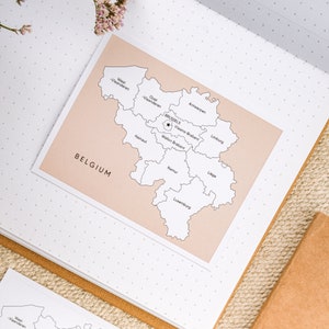 Adesivo mappa di viaggio Belgio Bullet Journal per pianificatore di viaggio per regali per ragazze per viaggiatori Quaderno