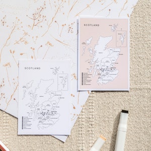 Schottland Travel Tracker Karte Aufkleber für Paare für Reiseplaner und Reisetagebuch Aufkleber für schottische Geschenke für Reisende