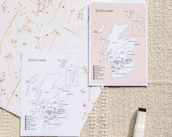 Scotland Travel Tracker Map Sticker For Couples For Travel Planner and Travel Diary Stickers For Scottish Gifts For Travelers
