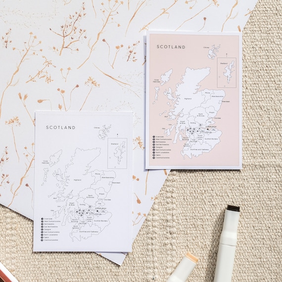 Scotland Travel Tracker Map Sticker For Couples For Travel Planner and Travel Diary Stickers For Scottish Gifts For Travelers