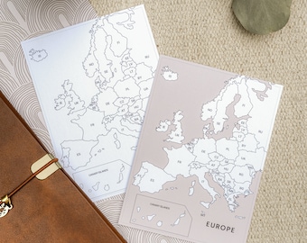 Map of Europe Sticker to Color Visited Countries Map Europe Travel Journal Stickers to Track Places I&#39;ve Been Map Travel Tracker Sticker