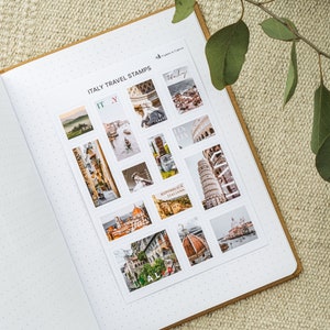 Pegatinas de sellos de Italia para álbumes de recortes o diarios de viajes, sellos de viajes italianos, pegatinas de sellos postales, pegatinas de sellos italianos