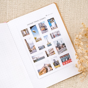 Vintage World Travel Junk Journal Bujo Stamps Adesivi Set per Scrapbooking Fai da Te Forniture Artigianali Creazione di Biglietti Effimeri per Viaggiatori Regalo