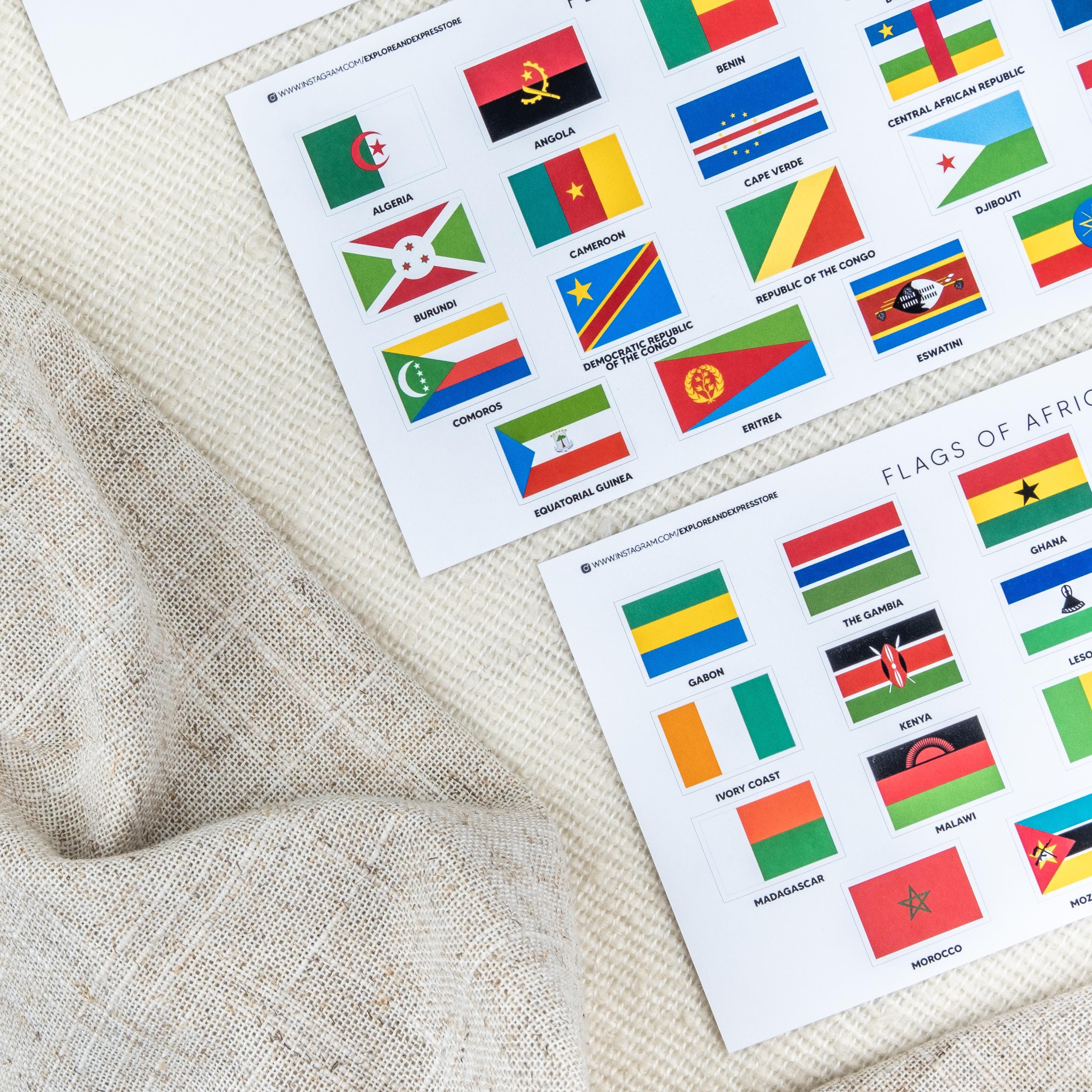 Africa Flag Stickers, African Countries Flag Stickers, World Flag ...