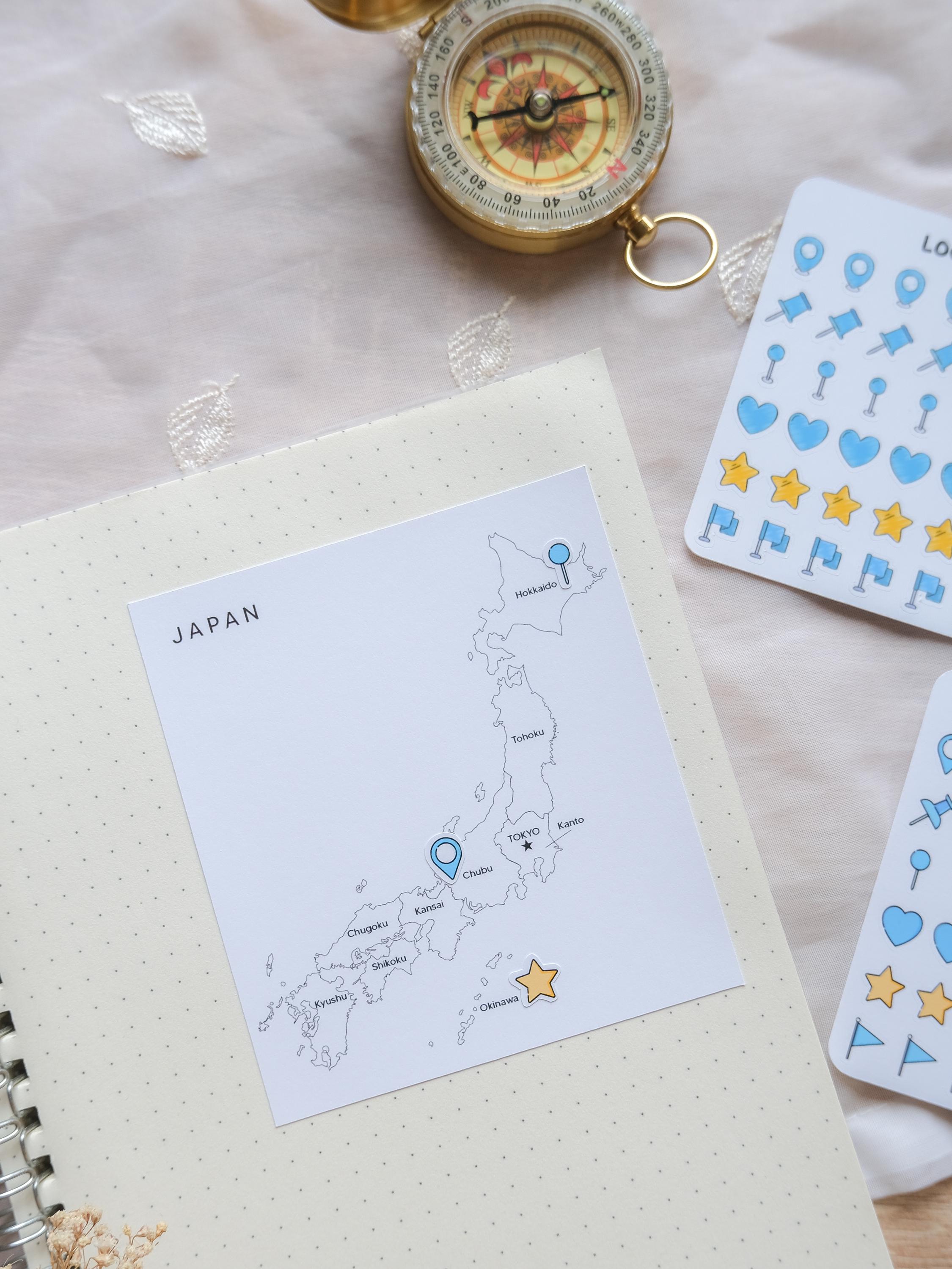 Location Icon Stickers • Map Pin Stickers • Travel Stickers • Geotag ...