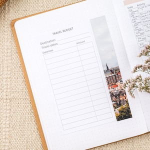 Sticker reiskostentracker voor reisplanner of dagboek, budgetplanner vakantie, financiële planner sticker, sticker reisbudget.