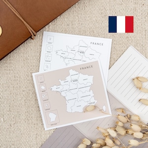 Frankreich Karte, Frankreich Aufkleber, Reisetagebuch, Frankreich Umriss, Frankreich Aufkleber für Journal und Planer