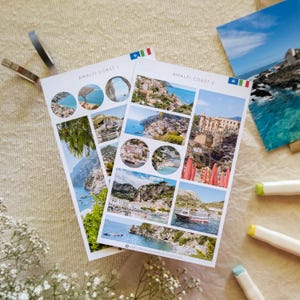 Amalfiküste Aufkleber – Italien Aufkleber, Mittelmeeraufkleber, Positano, Urlaubstagebuch, Amalfiküste Scrapbook, Italienaufkleber