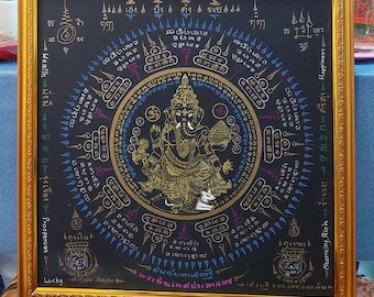 Ganesh Yant Cloth: Thai Buddha Amulet for Wealth & Luck