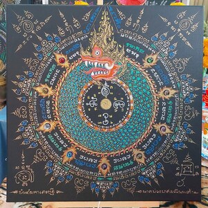 Magic Yant Cloth King 9 Naga 9 Gems by AJ Amon Thai Handmade Buddha Amulet Bring Luck wealth Power Talisman business Rich Charming