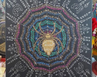 Magic Yant Cloth: Thai Spider Wealth Trap Amulet