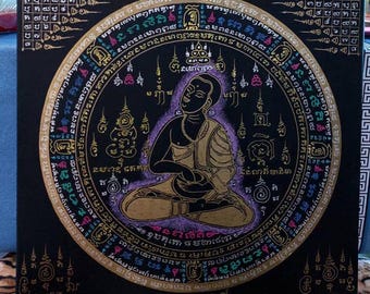 Phra Upkut Yant Cloth: Thai Buddha Amulet for Luck & Wealth