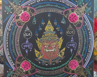 Thao Wessuwan Yant Cloth: Thai Buddha Amulet for Luck & Wealth