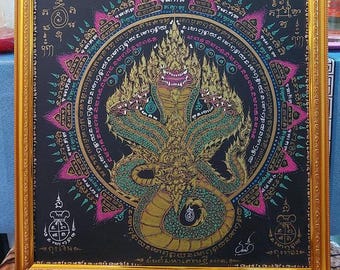 King Naga Yant Cloth: Thai Buddha Amulet for Wealth & Fortune