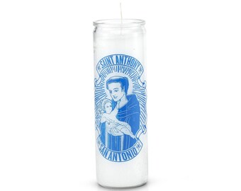 Saint Anthony (San Antonio) 7 Day Saint Candle White