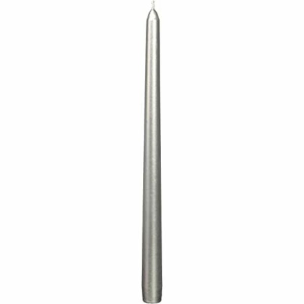 Silver Metallic Taper Candle 12"