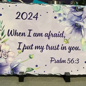 JW Gift 2024 Year Text Psalm 56:3 Slate Sign Slab