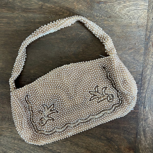 Vintage beaded pearl handbag