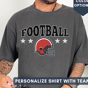 Custom Football T-Shirt, Funny Football for dad, Sunday Shirt, Cute Game Day T-shirt, Football Team, Custom Team Name and Number