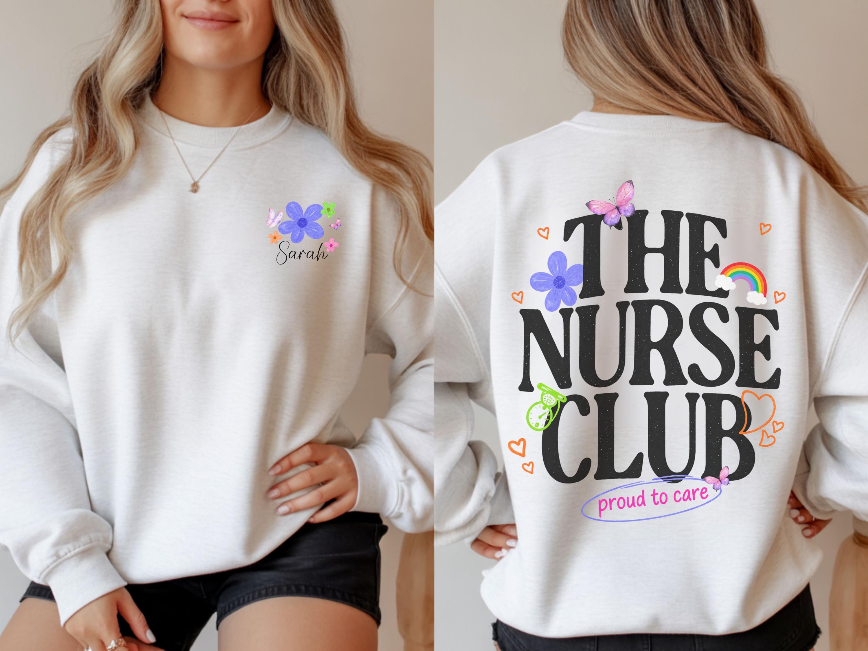The Nurse Club Sweatshirt, Nurse Crewneck Gift, Cute Nurse Shirt, Nursing Student Gift, Healthcare Worker Trendy Sweatshirt