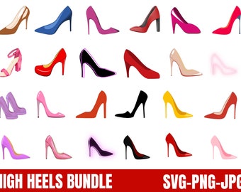 High Heel SVG Bundle: Stiletto Schuhe Cut Files (Digitaler Download)