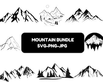 Mountains SVG Bundle: Cricut & Silhouette Cut Files (Digital Download)