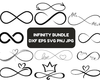 Paquete SVG de Amor Infinito: Diseño de corazón, San Valentín y camiseta (descarga digital)