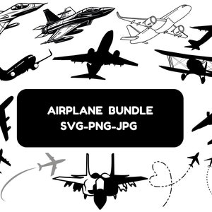 Airplane SVG Bundle: Travel Clipart, Plane Route Cut File (Digital Download)