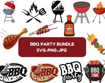 Barbecue SVG Bundle: 50 BBQ Grill Designs (Digital Download)