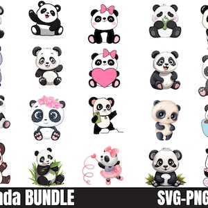 PANDA SVG, Lindo PANDA Svg, Dibujos animados Panda Svg, Panda Clipart, Panda Svg Archivos para Cricut