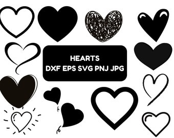 Heart Doodle SVG Bundle: Hand Drawn Clipart (Digital Download)