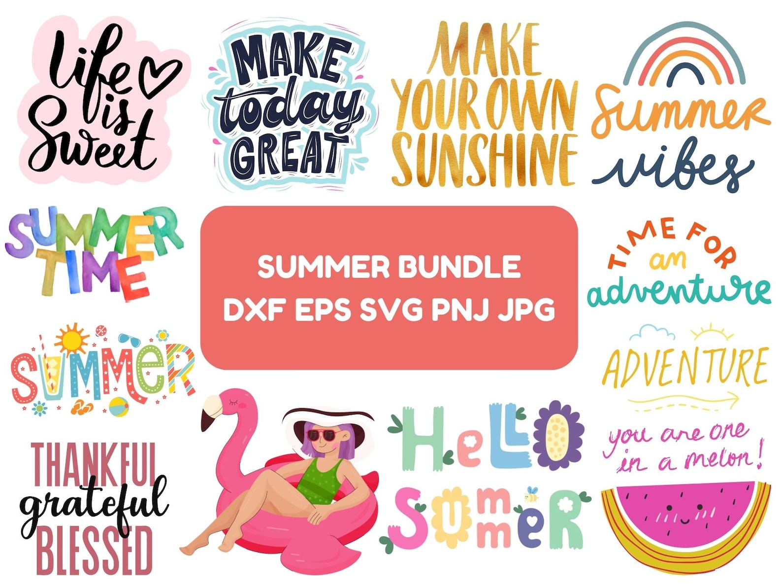 Summer Beach Quotes SVG Bundle: Cricut & Silhouette Cut Files (digital ...