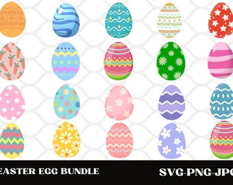 Easter Egg Bundle SVG | Easter 2025 Cut Files | Easter Egg Silhouette ...