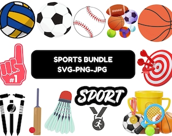 Sport Balls SVG Bundle: Football, Basketball, Baseball (Digital Download)