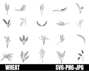 SVG-clipart tarwe: vector gesneden graanbestanden (digitale download)