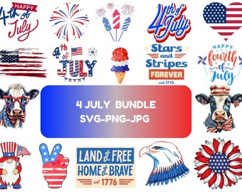 4th of July SVG Bundle: Patriotic USA Designs (Digital Download)