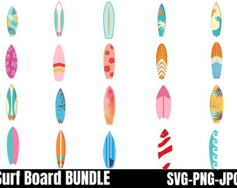 Surfboard Clipart Bundle: Beach & Hawaii Designs (SVG, PNG, JPG)