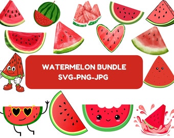 Vattenmelon SVG-paket: Skärfiler för sommarfrukter (kommersiellt bruk)