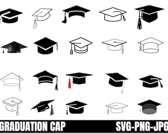 Clipart del cappello di laurea: file SVG e PNG (download digitale)