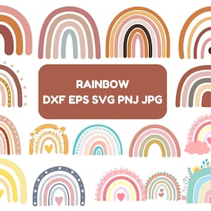 Boho Regenbogen SVG, Kommerzielle Nutzung Schnittdatei, Layered Boho Regenbogen, Schnittdatei, Boho PNG, Clipart, süßes T-Shirt Design, Herz Regenbogen