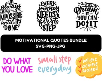 Motivational Quote SVG Bundle: Hand Lettered Designs (Digital Download)